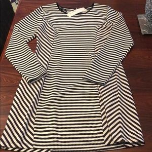 Black and white striped a-lline Dress